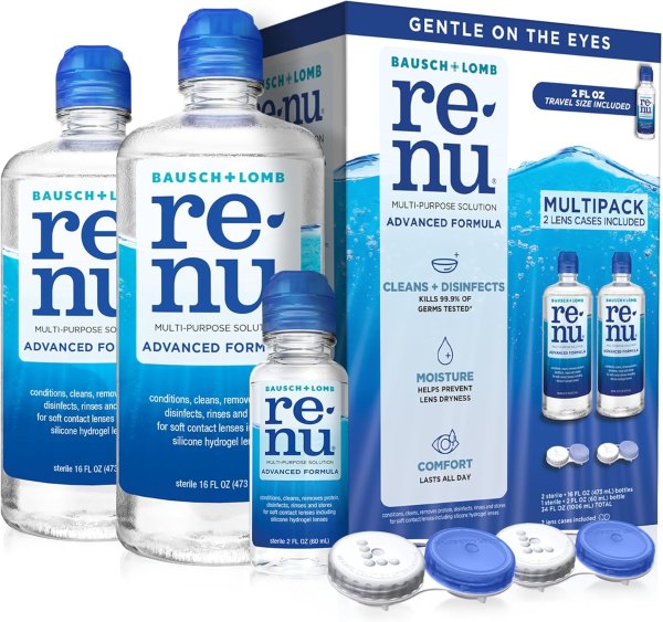 Contact Lens Solution 16oz 2-Pack + 2oz Travel Size