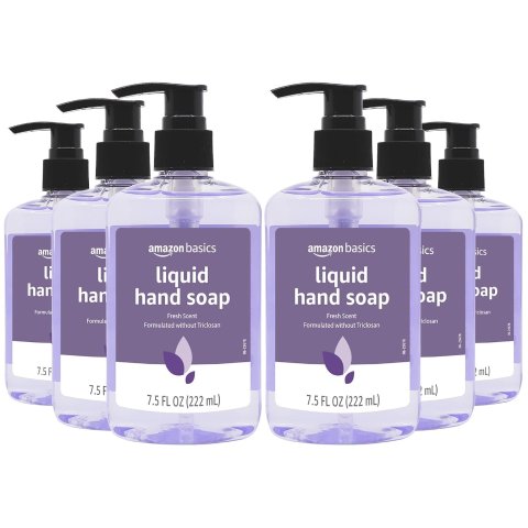 Amazon Basics Liquid Hand Soap Original Fresh 7.5 Fl Oz 6-Pack