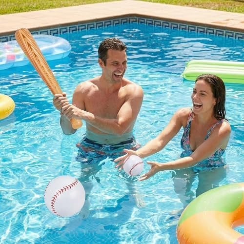 Lewtemi Inflatable Baseball Bat Set 3-Pack Wood Color