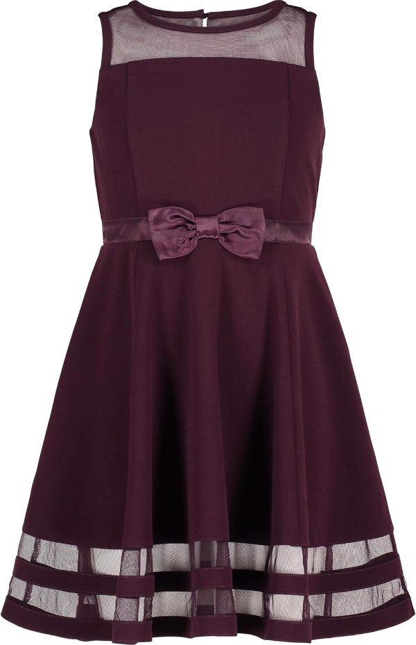 Girls' Sleeveless Party Dress Round Neck