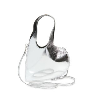 COPERNI Mini Heart 金属色皮革手提斜挎包