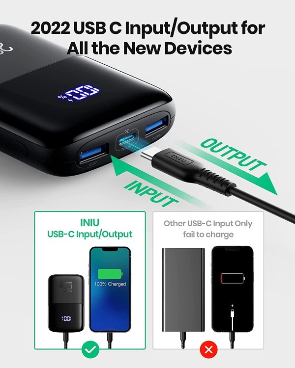 INIU 10000mAh 便携充电宝 22.5W