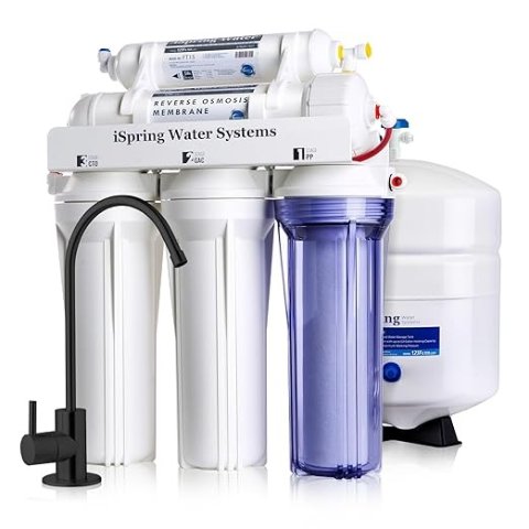 iSpringRCC7-BLK Reverse Osmosis Water Filter 75 GPD Black Faucet