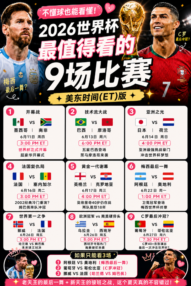 世界杯最值得蹲的9场比赛