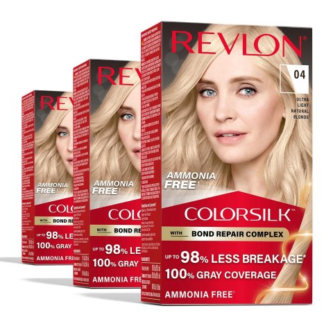 ColorSilk 04超浅金色 染发剂 3盒