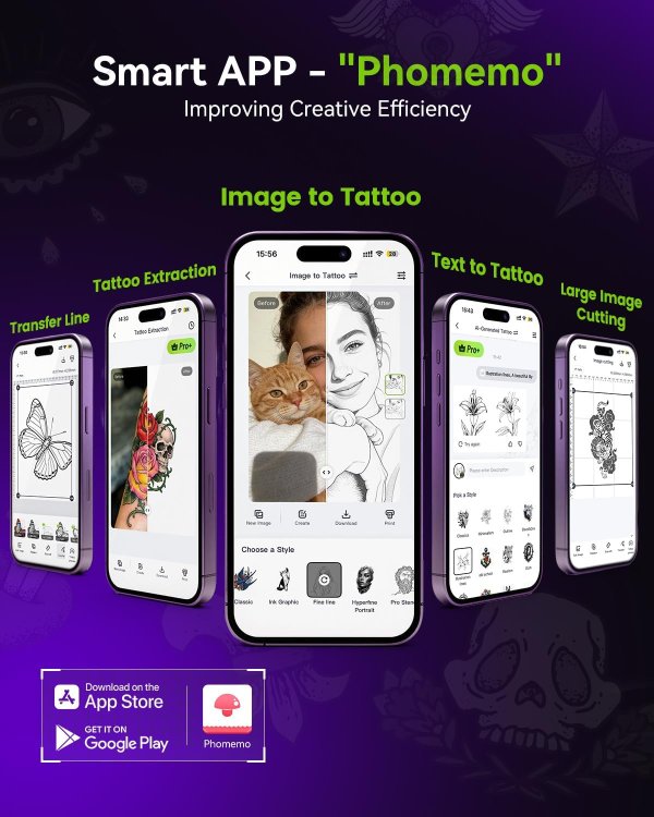 Phomemo M08F Plus Tattoo Stencil Printer Bluetooth Touchscreen