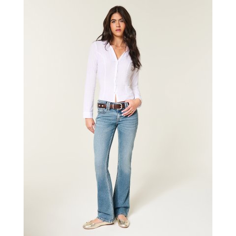 HollisterLow-Rise Bootcut Jeans Medium Wash