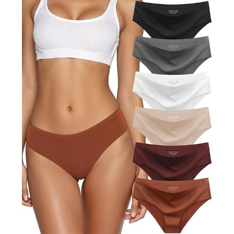 Seamless Women’s Hipster Bikini Underwear Low Rise 6 Pack