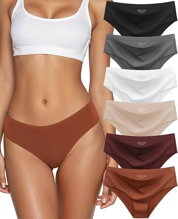 Seamless Women’s Hipster Bikini Underwear Low Rise 6 Pack