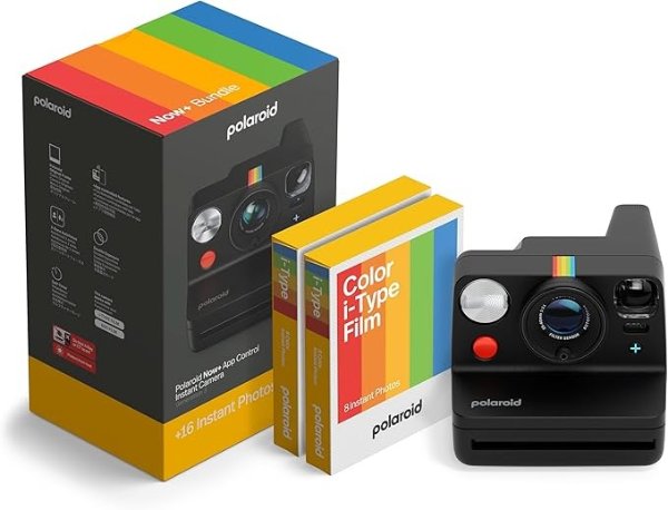 Polaroid Now+ 3rd Gen Black Instant Camera 16 Color Photos