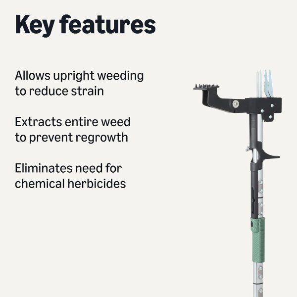 Amazon Basics Weed Puller 4-Claw 39.6 Inch Black