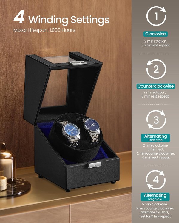 Automatic Double Watch Winder UJWB031B01 Black
