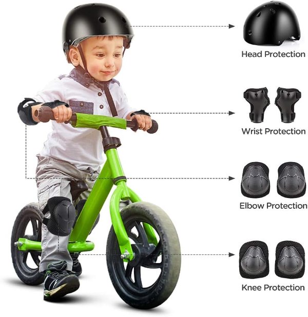 DaCool Kids Helmet Set Adjustable for Ages 3-10