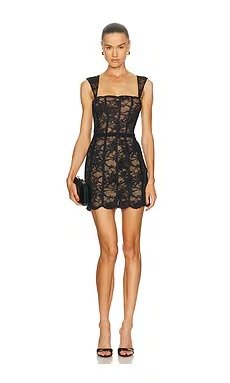 LOBA Lucie Lace Mini Dress Black