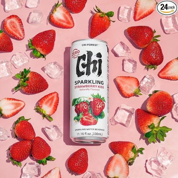 CHI FOREST Strawberry Sparkling Water 24 Cans