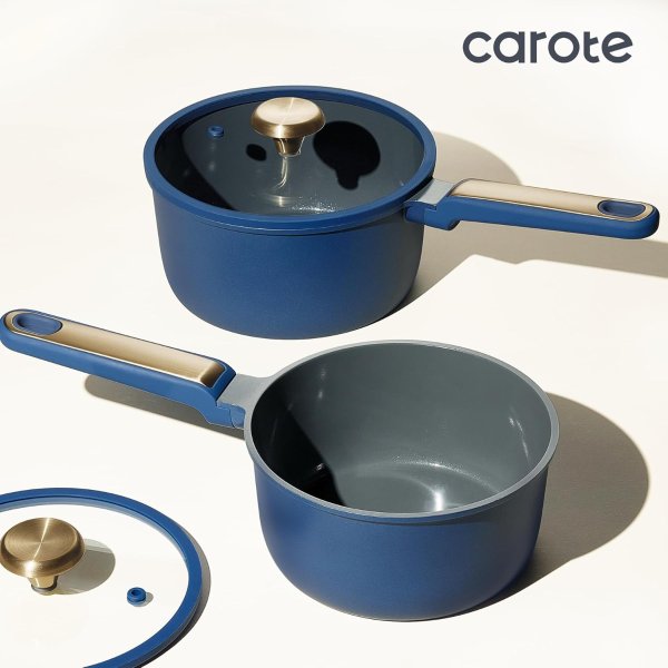 CAROTE 蓝色不粘汤锅套装 2件