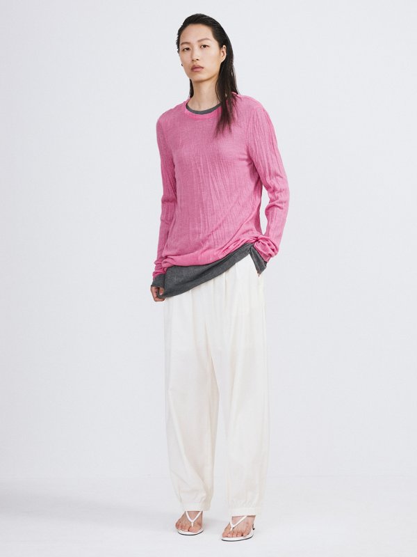 RECTO Long Sleeve Knit Top Pink