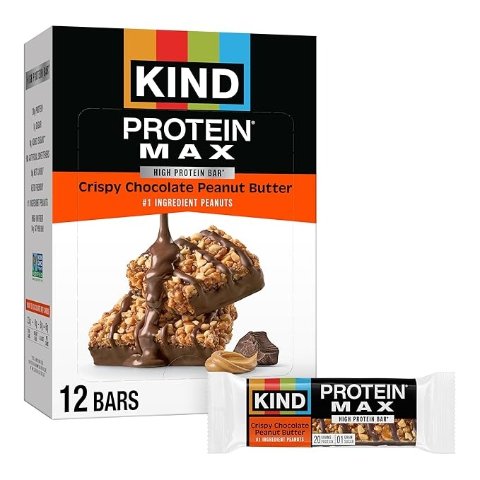 Protein MAX Crispy Chocolate Peanut Butter Bars 20g 12 Count