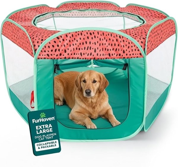FurHaven Soft-Sided Pet Playpen Extra Large Green