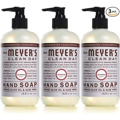 Mrs. Meyer sHand Soap, Made with Essential Oils, Biodegradable Formula, Lavender, 12.5 fl. oz - Pack of 3
