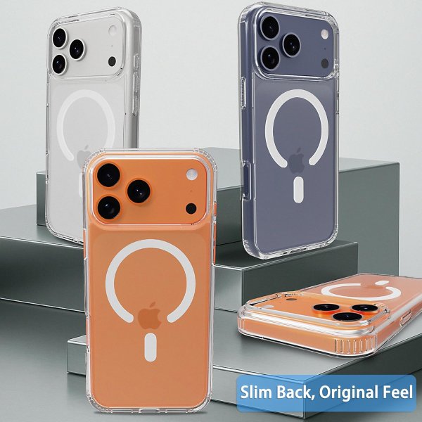 EUMADOVE iPhone 17 Pro Magnetic Clear Phone Case