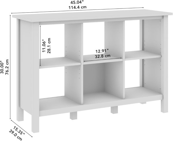 Bush Home Broadview 6 Cube Organizer Pure White