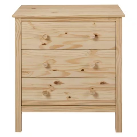 3-Drawer Pine Wood Chest 29 in.