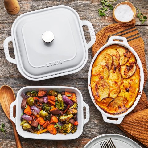 STAUB 陶瓷烘焙盘套装 4件 白色