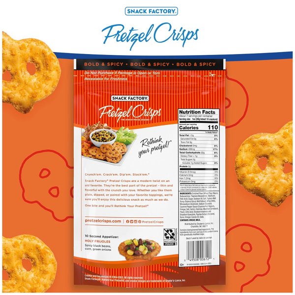 SnackFactory Snack Factory Buffalo Wing Pretzel Crisps 7.2 oz