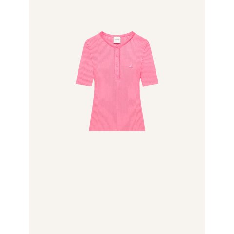 Vinyl and Knit Short Sleeve Polo
