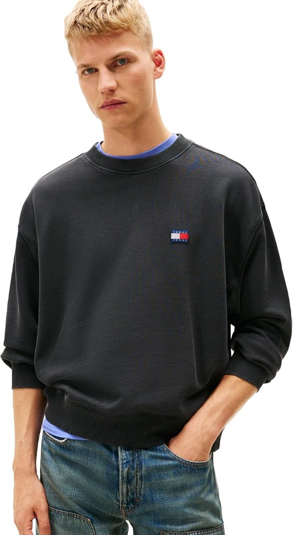 Tommy Jeans Men's Embroidered Logo Crewneck Sweatshirt