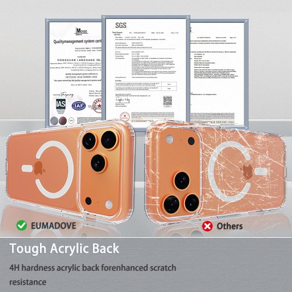 EUMADOVE iPhone 17 Pro Magnetic Clear Phone Case