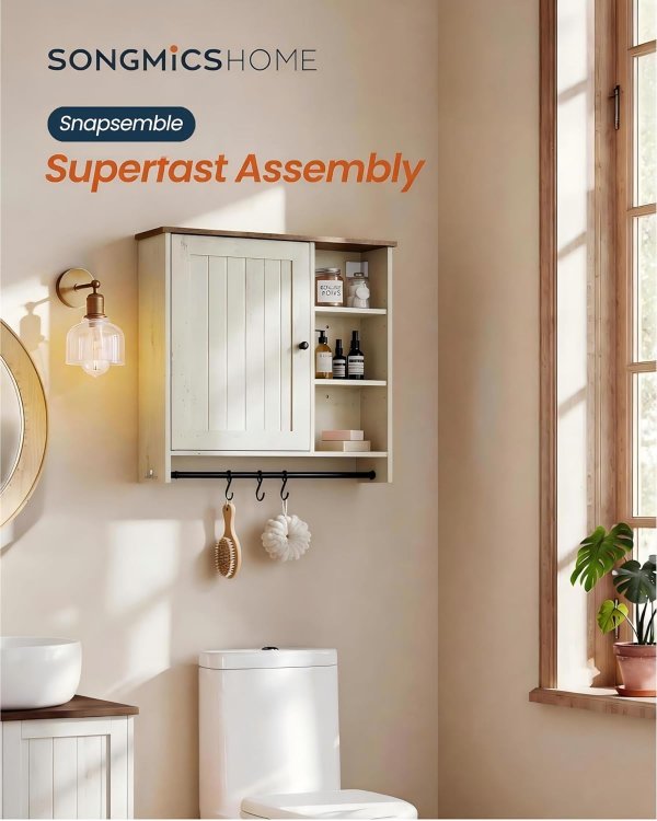 HOME Bathroom Wall Cabinet White