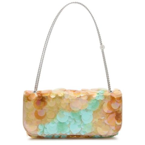 RABANNE Leather Shoulder Bag Disc Embellished