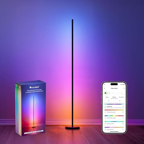 LED Floor Lamp Black 1700lm