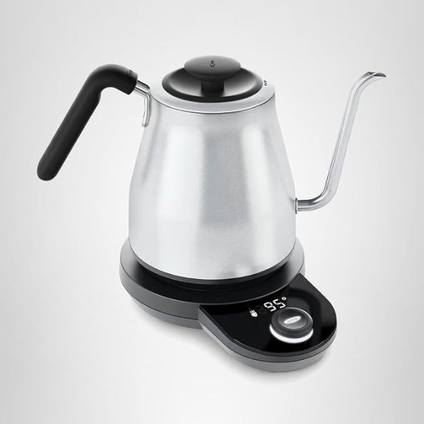  Brew Adjustable Temperature Gooseneck Electric Kettle 1L Stainless Steel