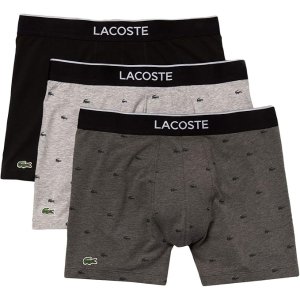 Lacoste 男士棉质印花平角内裤 3条