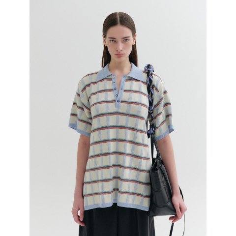 Striped Knit Top Ivory