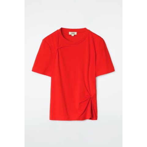 Knot-Detail T-Shirt Red