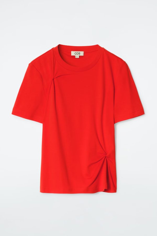 Knot-Detail T-Shirt Red