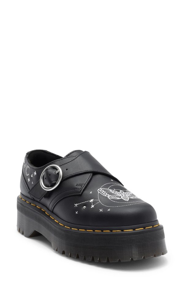 Celestial Moth Platform Monk Strap Loafer Women