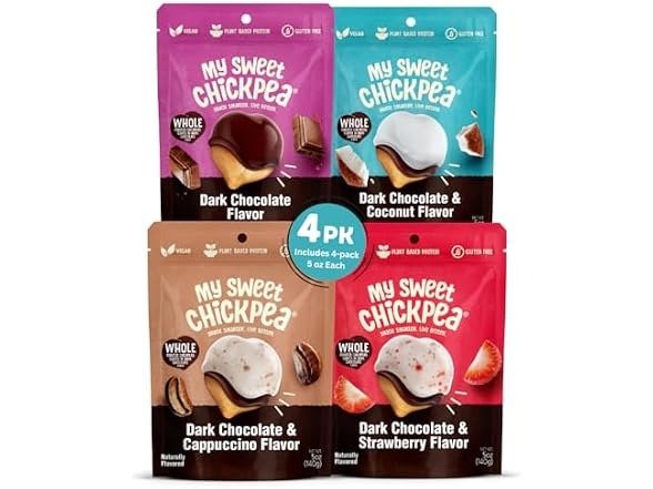 My Sweet Chickpea Chocolate Covered Chickpeas 4 Pack
