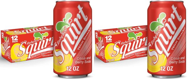 Squirt 红葡萄柚汽水 355ml 12罐 2组