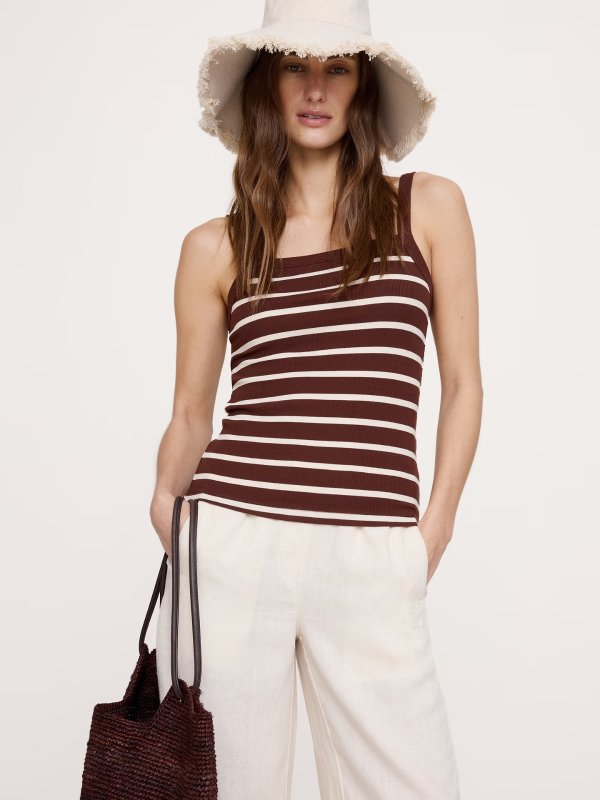 Banana Republic Ribbed Square-Neck Tank