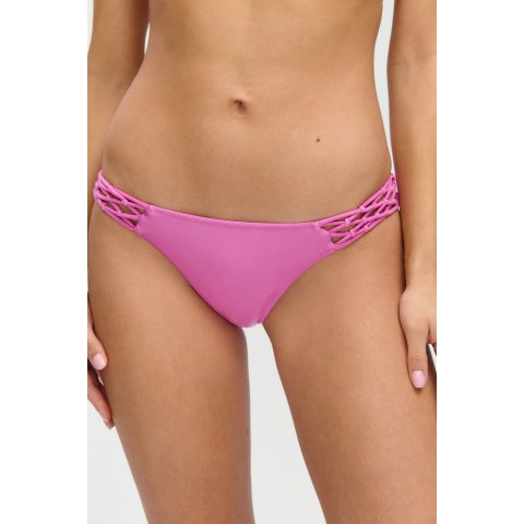 Frankies Bikinis Dove Satin Bikini Bottom Capri Pink