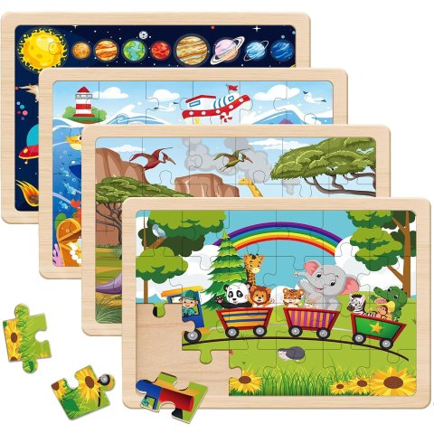 Eirenke Wooden Puzzle 24 Pieces for Kids Age 4-6