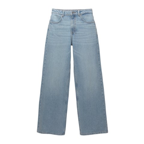 PULL&BEAR MID-RISE 束脚牛仔裤 浅蓝色