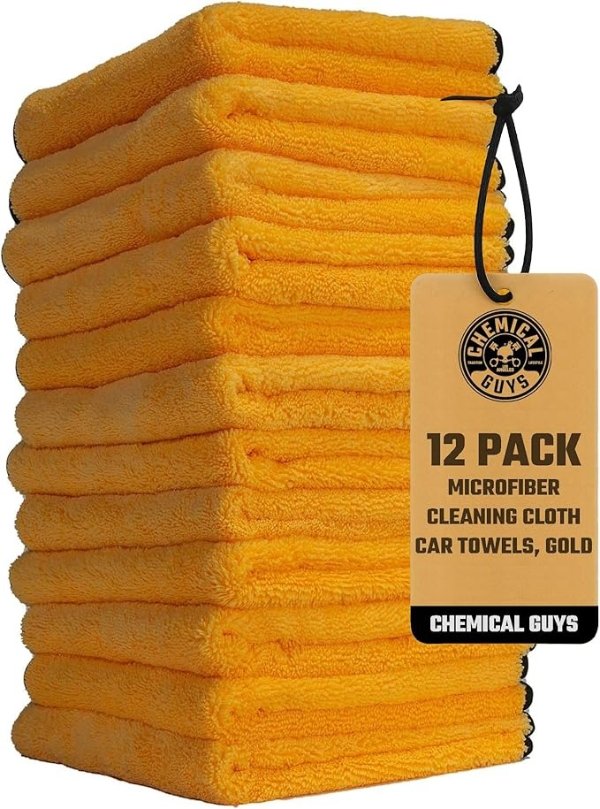 Gold Microfiber Towels 16x16 Inch 12 Pack