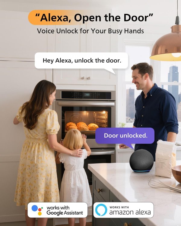 Smart Door Lock Fingerprint WiFi Matte Black