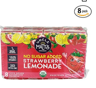 Amazon.com Uncle Matts Strawberry Lemon Organic Juice Box 8Pk 54 FO
